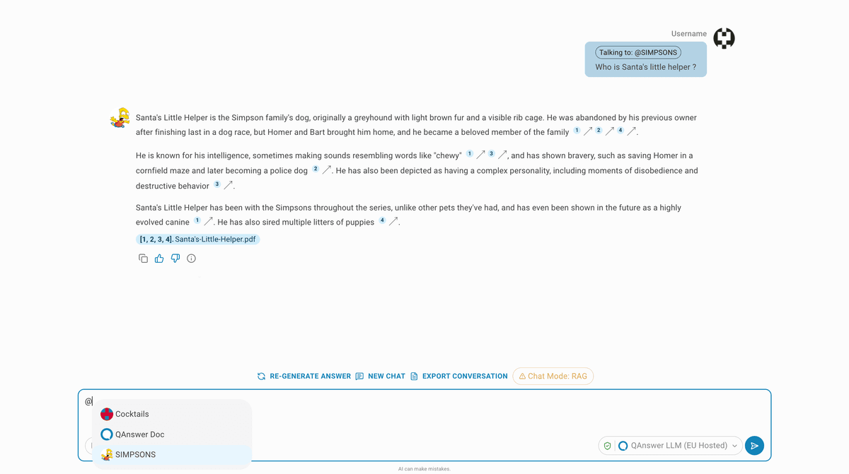 Chatbot page with AI Assistant tag