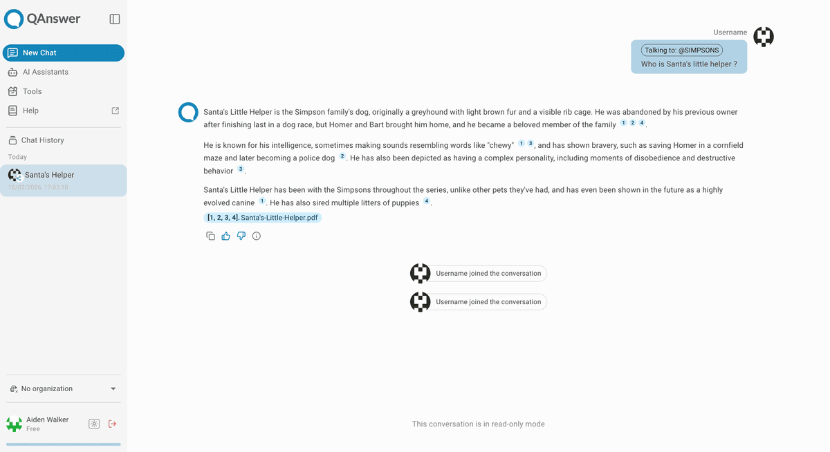 Conversation page share read only