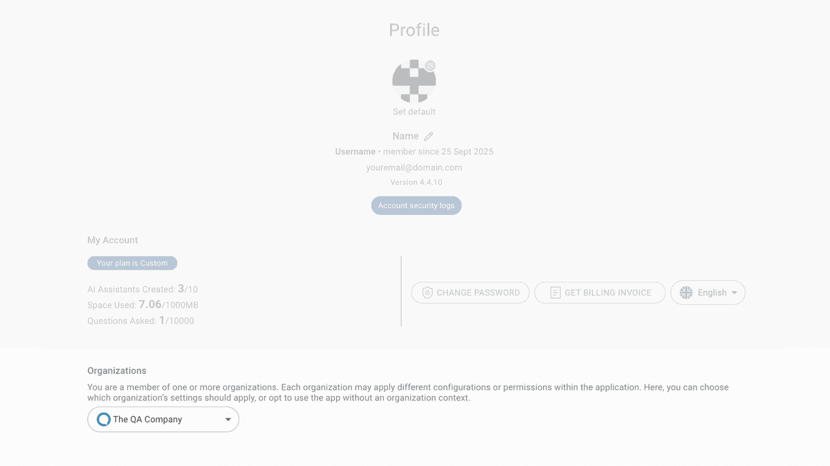profile page