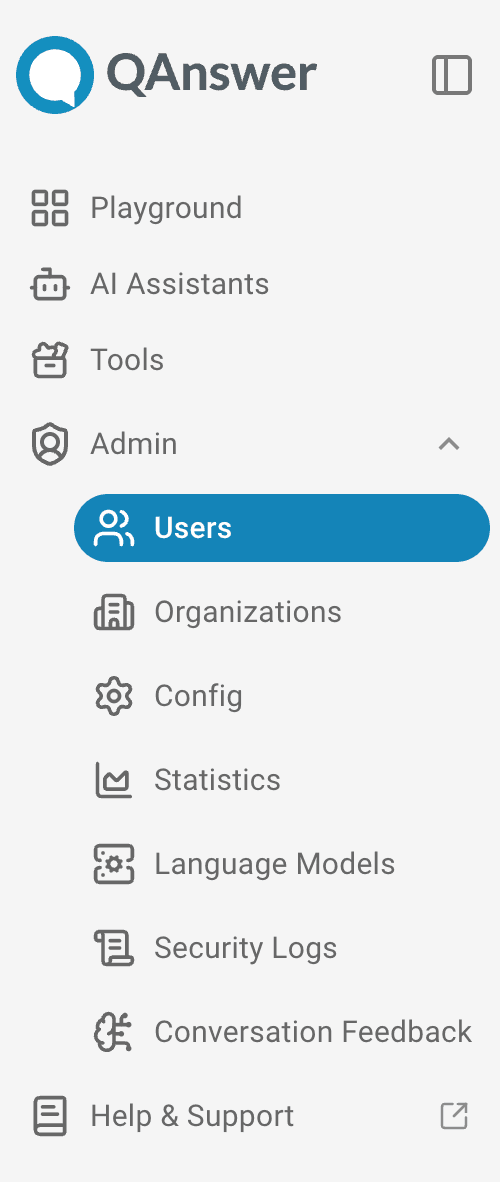admin navbar users