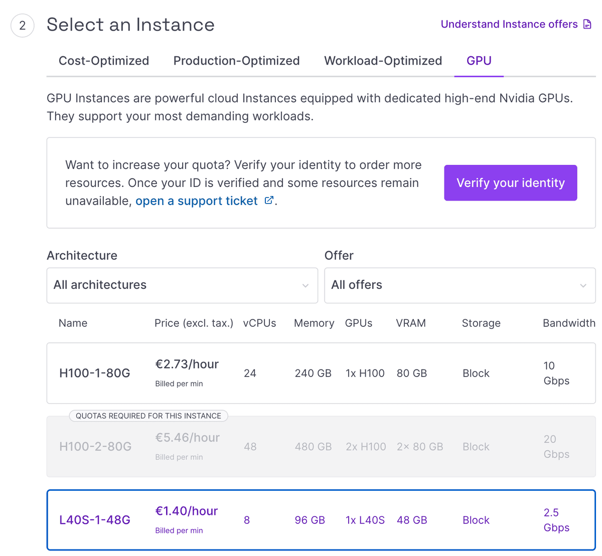 Scaleway L40S instance