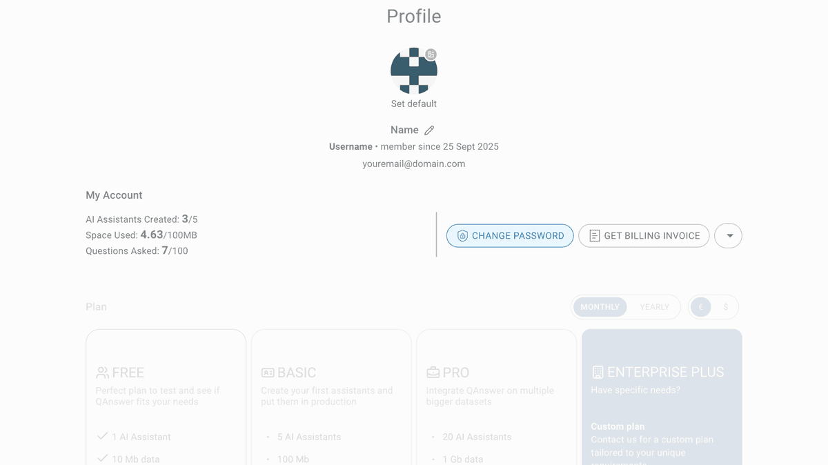 profile page
