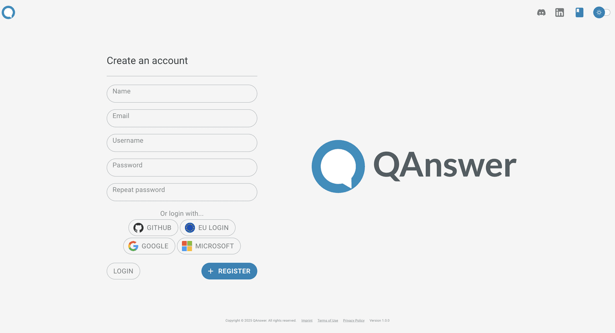 Registration form