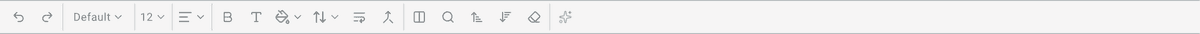 AI Spreadsheet toolbar