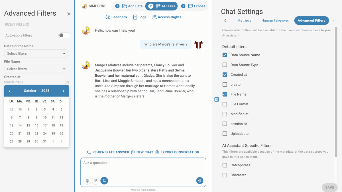 AI Task Advanced Filters