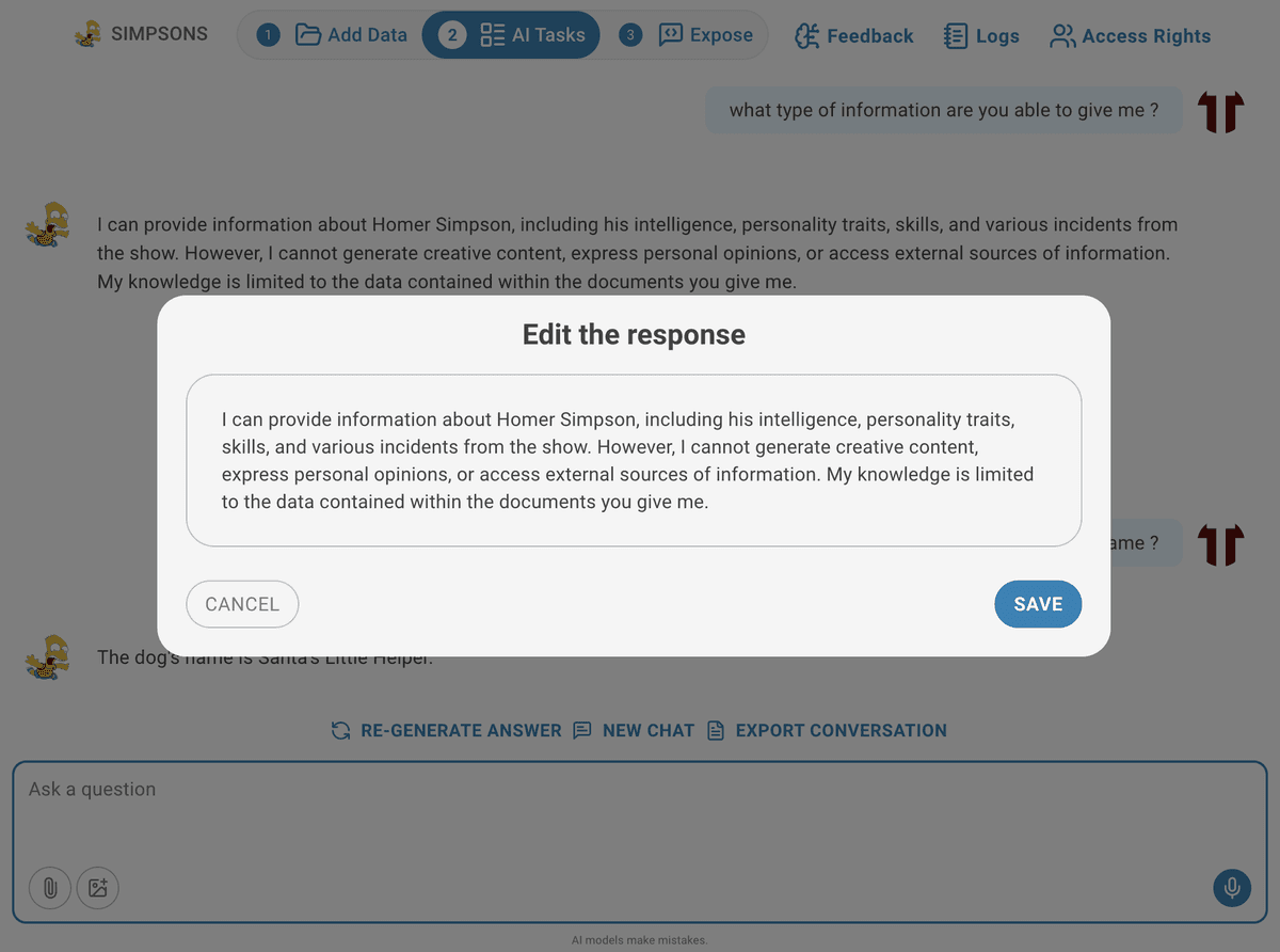 chat edit answer
