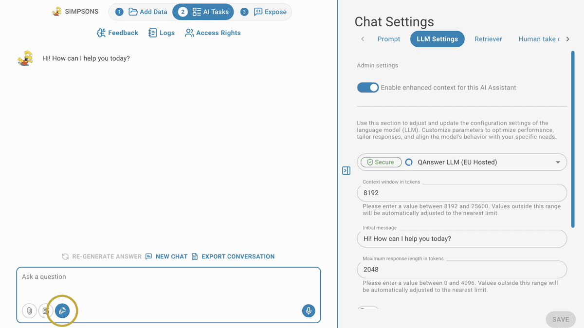 Enhance Context Chat Task