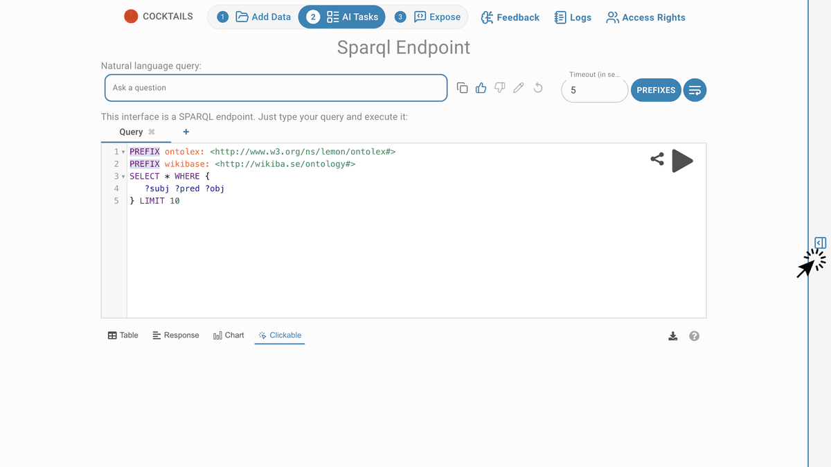 Sparql pages settings position