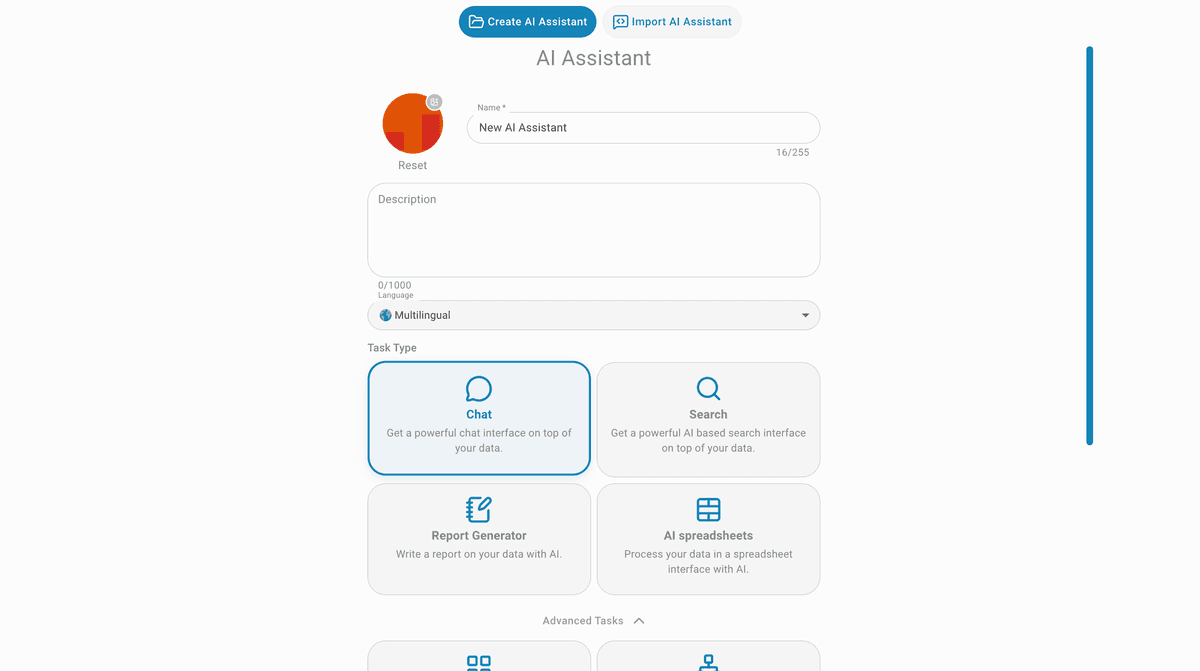 AI Assistant create button