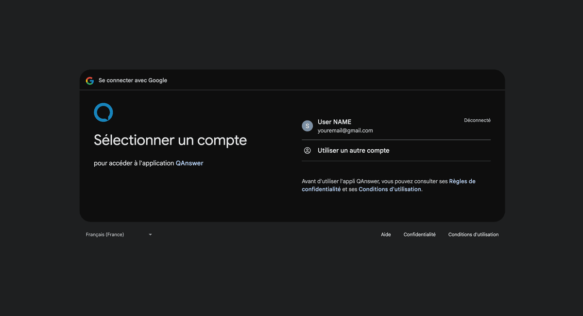 google existing connection