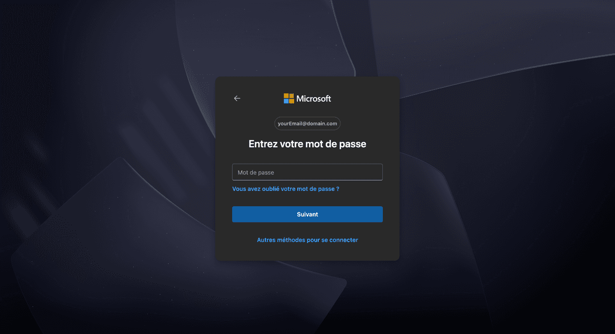 microsoft connection by password