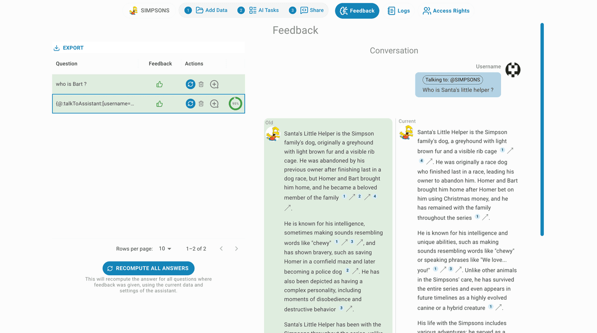 Feedback Evaluation Results