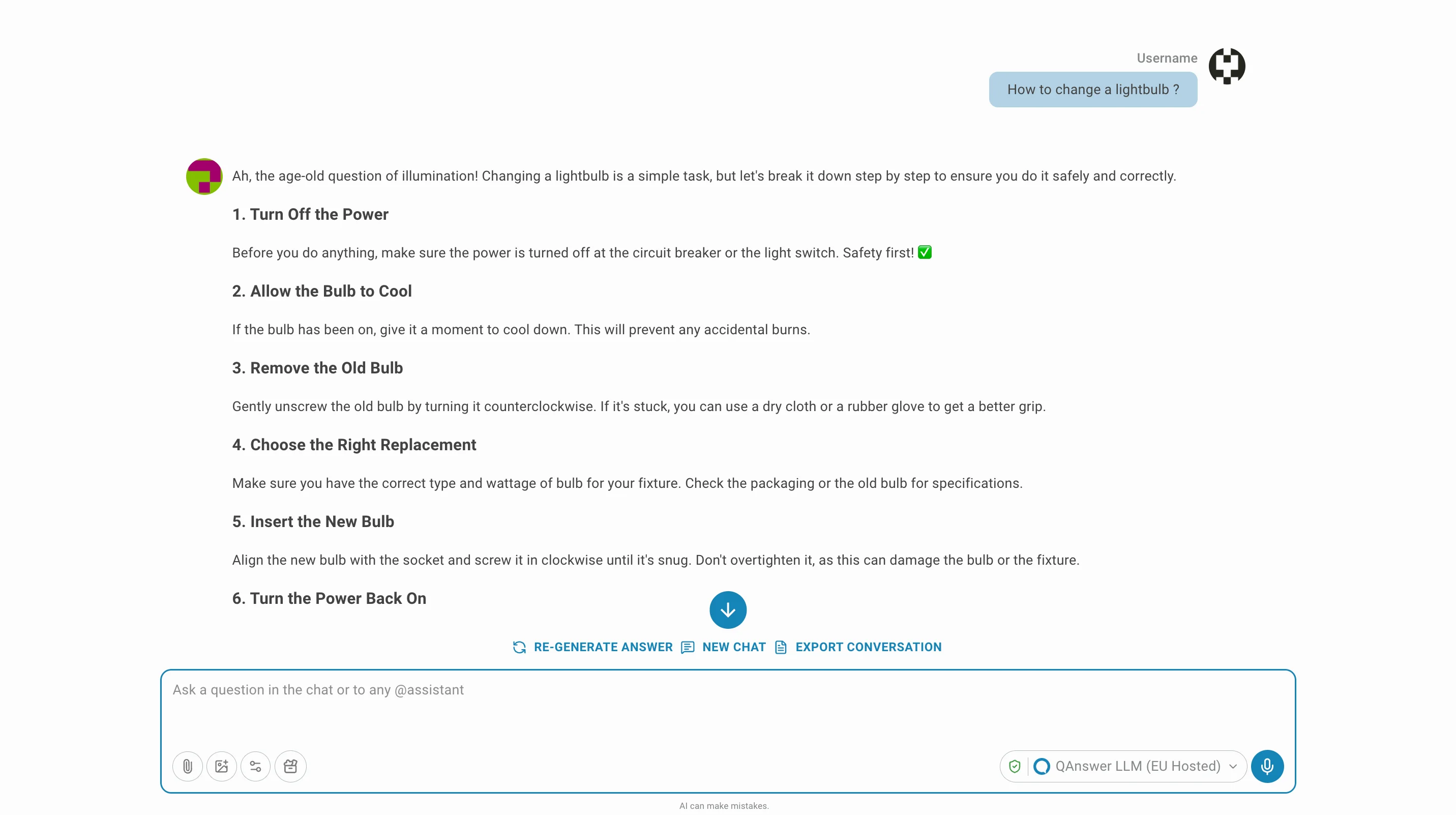 chat LLM answer