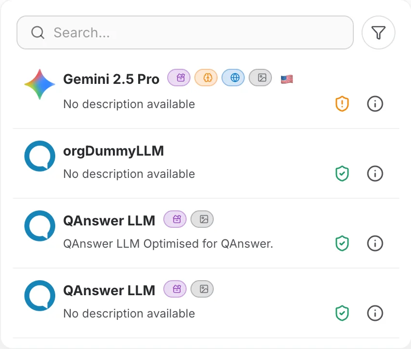 chat LLM model picker