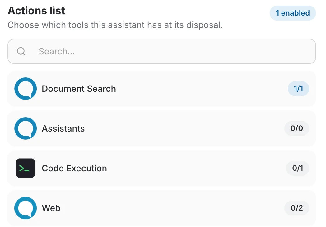 Document Search selected in the Tools tab