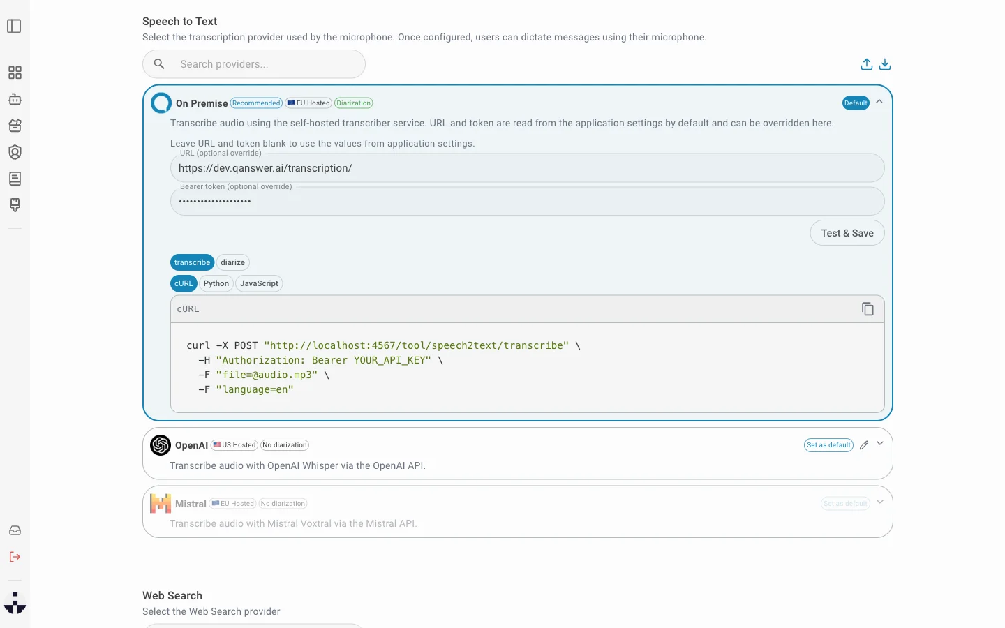 On Premise configured as default
