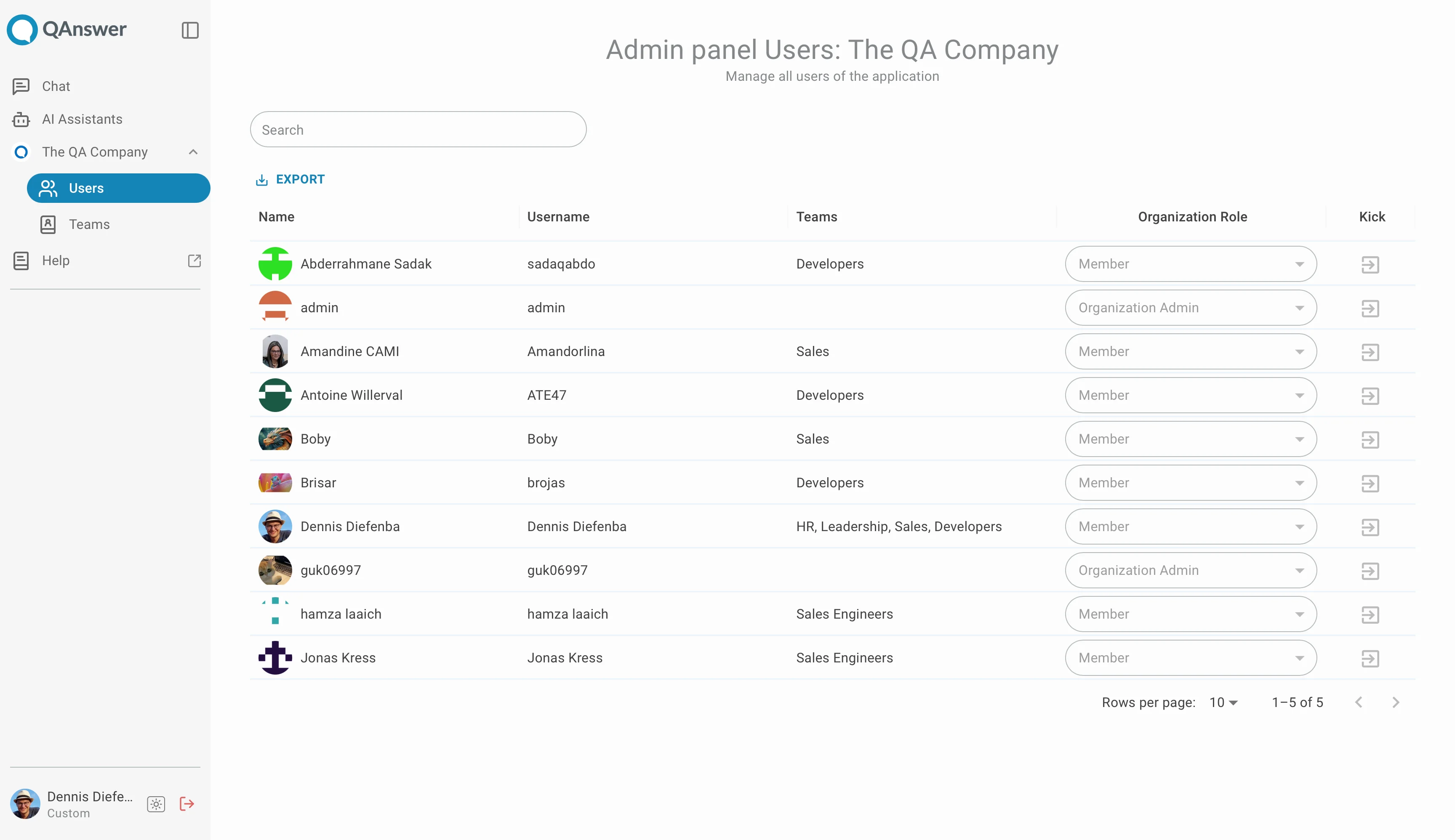 manage users