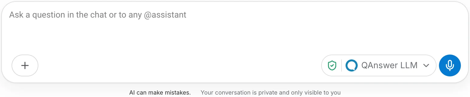Chat composer with MCP toggle off — no Actions/MCP-tools button