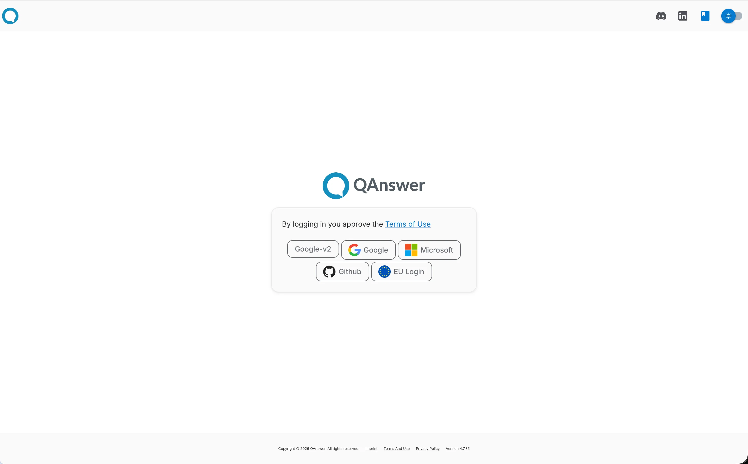 login page with only OAuth provider buttons