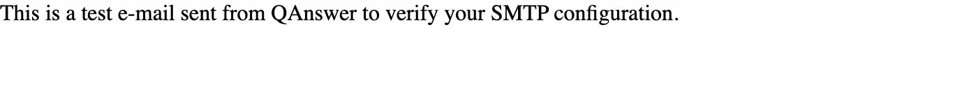 the test e-mail's content as received