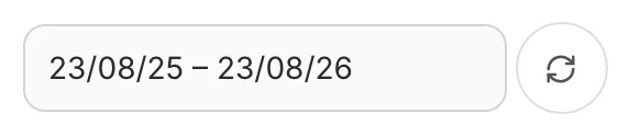 The date range field and the refresh button