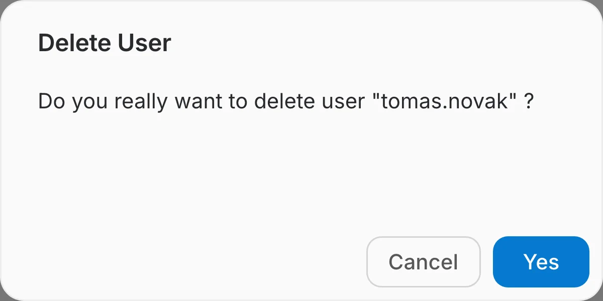 delete user confirmation dialog