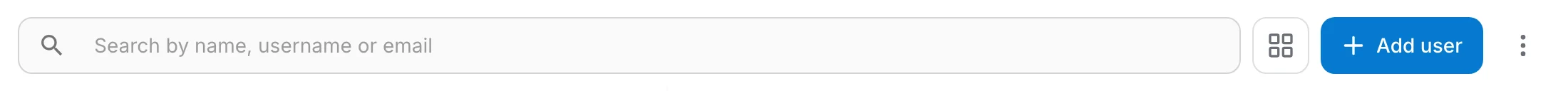 users page toolbar