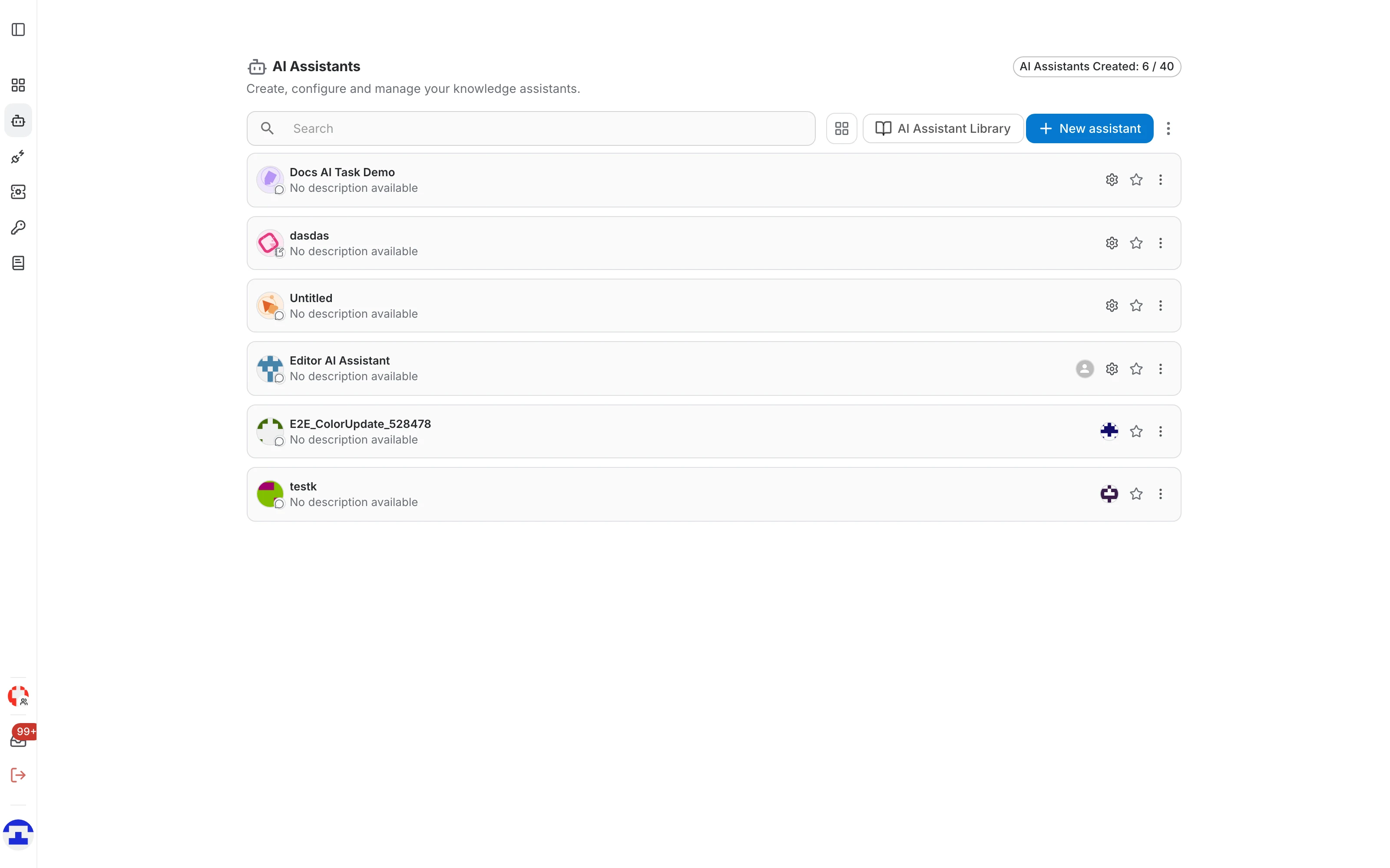The AI Assistants list