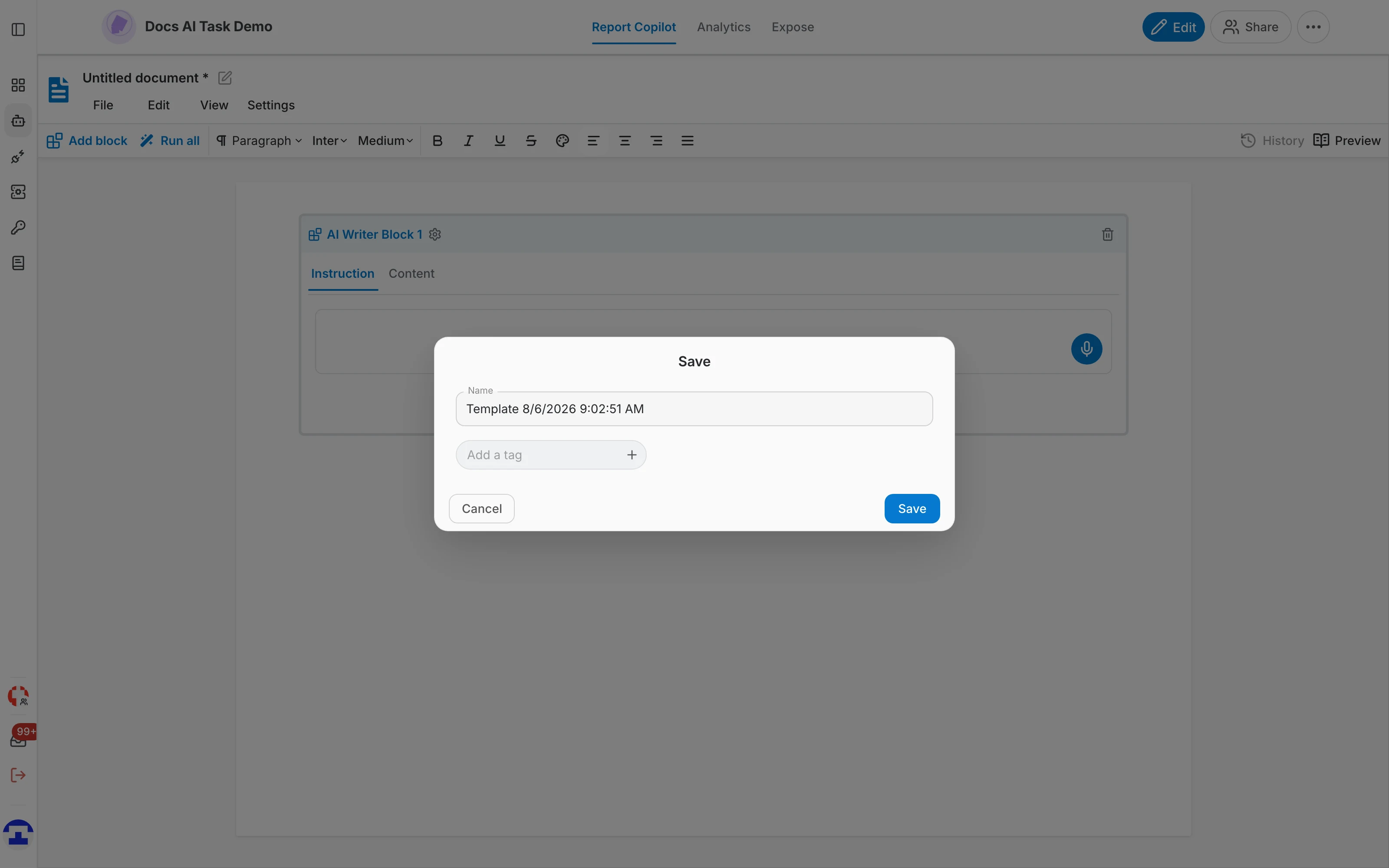 A new AI writer block