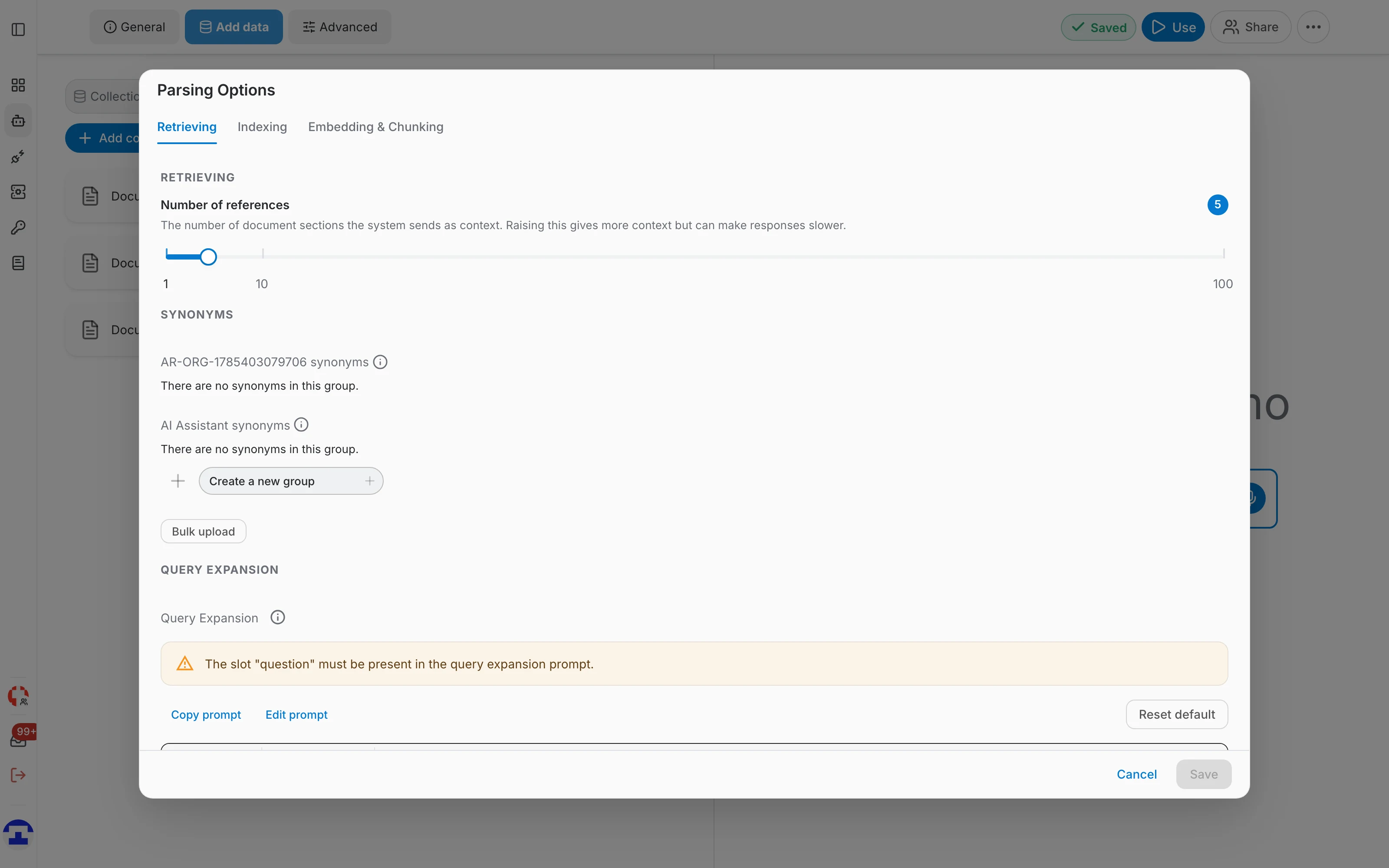 Parsing Options — Retrieving