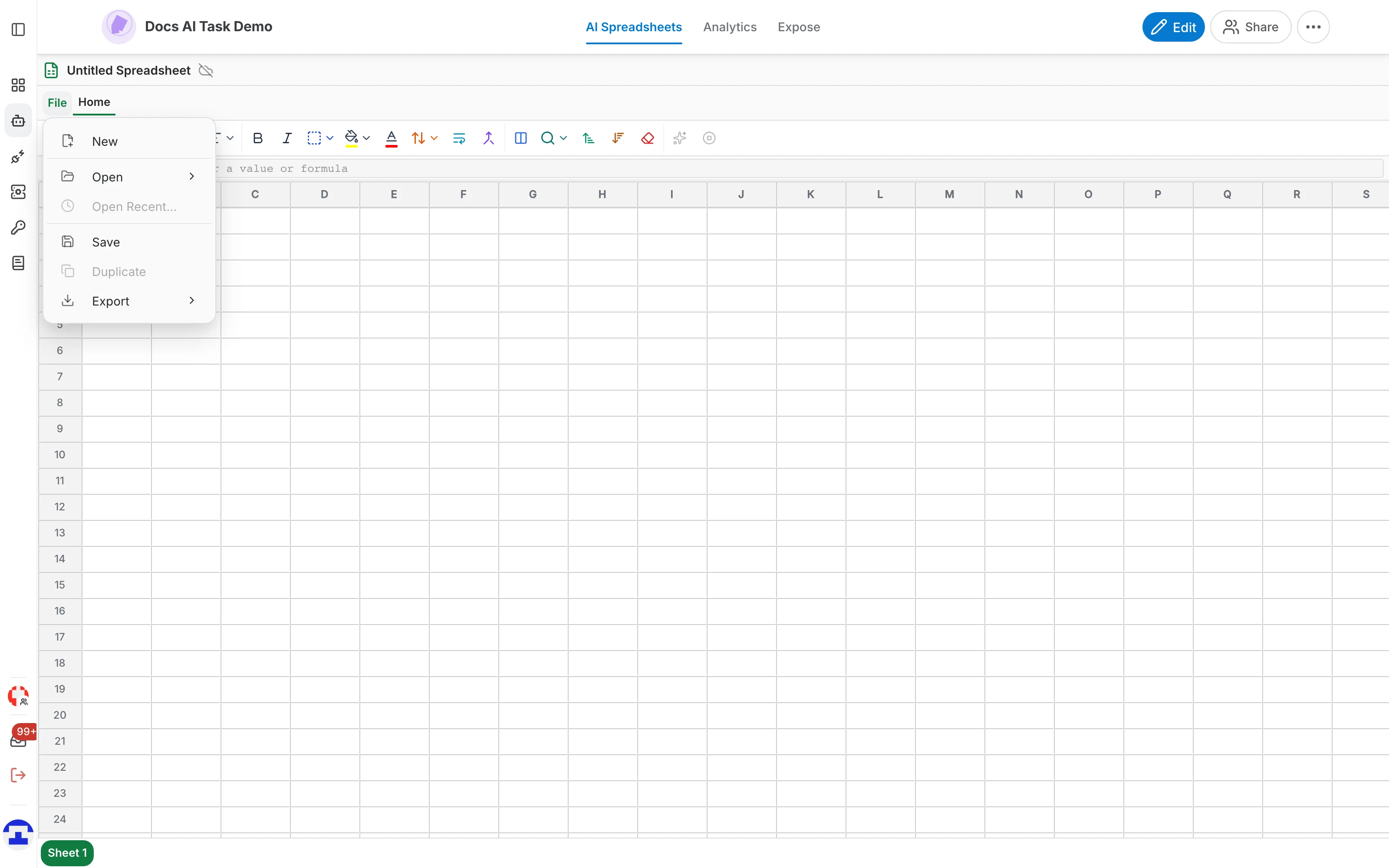 The File menu