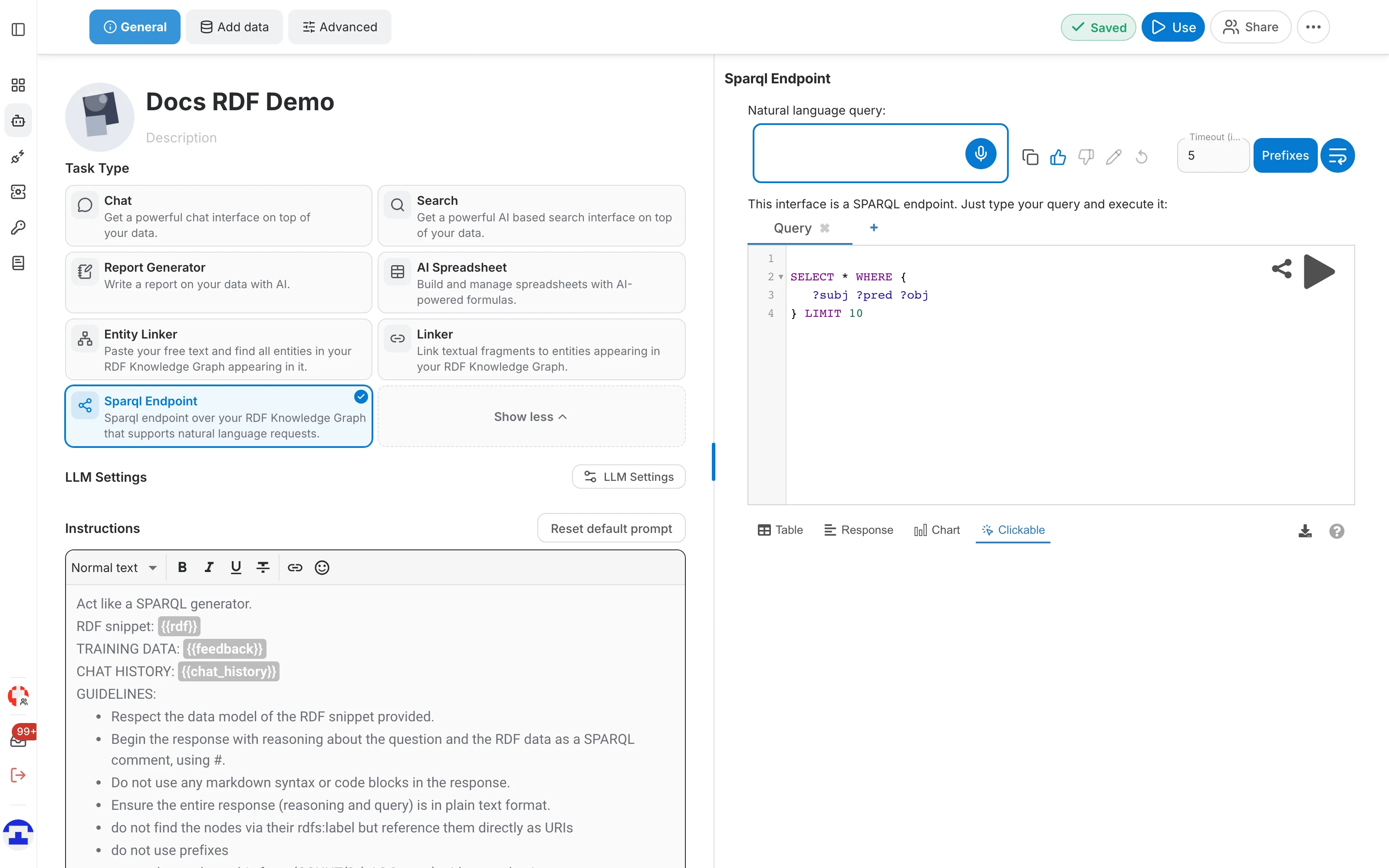 An assistant configured for the Sparql Endpoint task