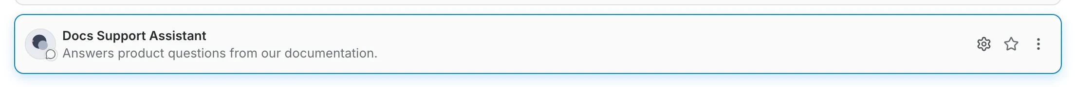 Actions available on an assistant row