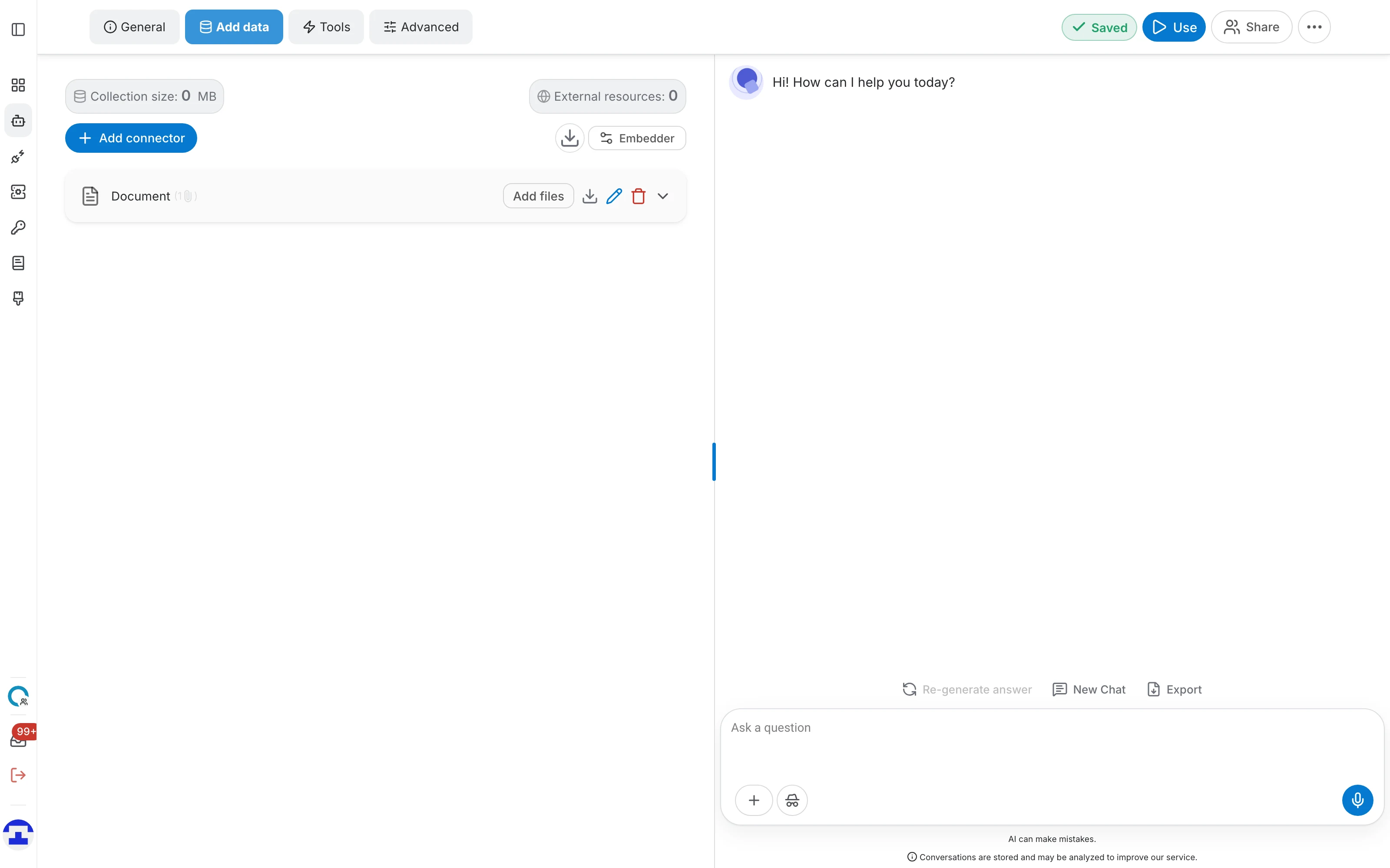 The Add data tab of the assistant editor