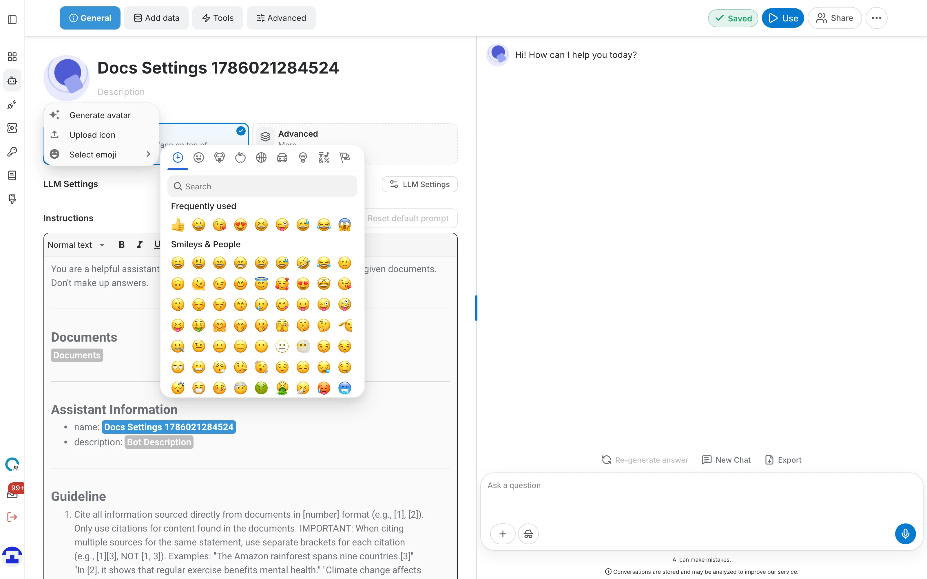 The emoji picker