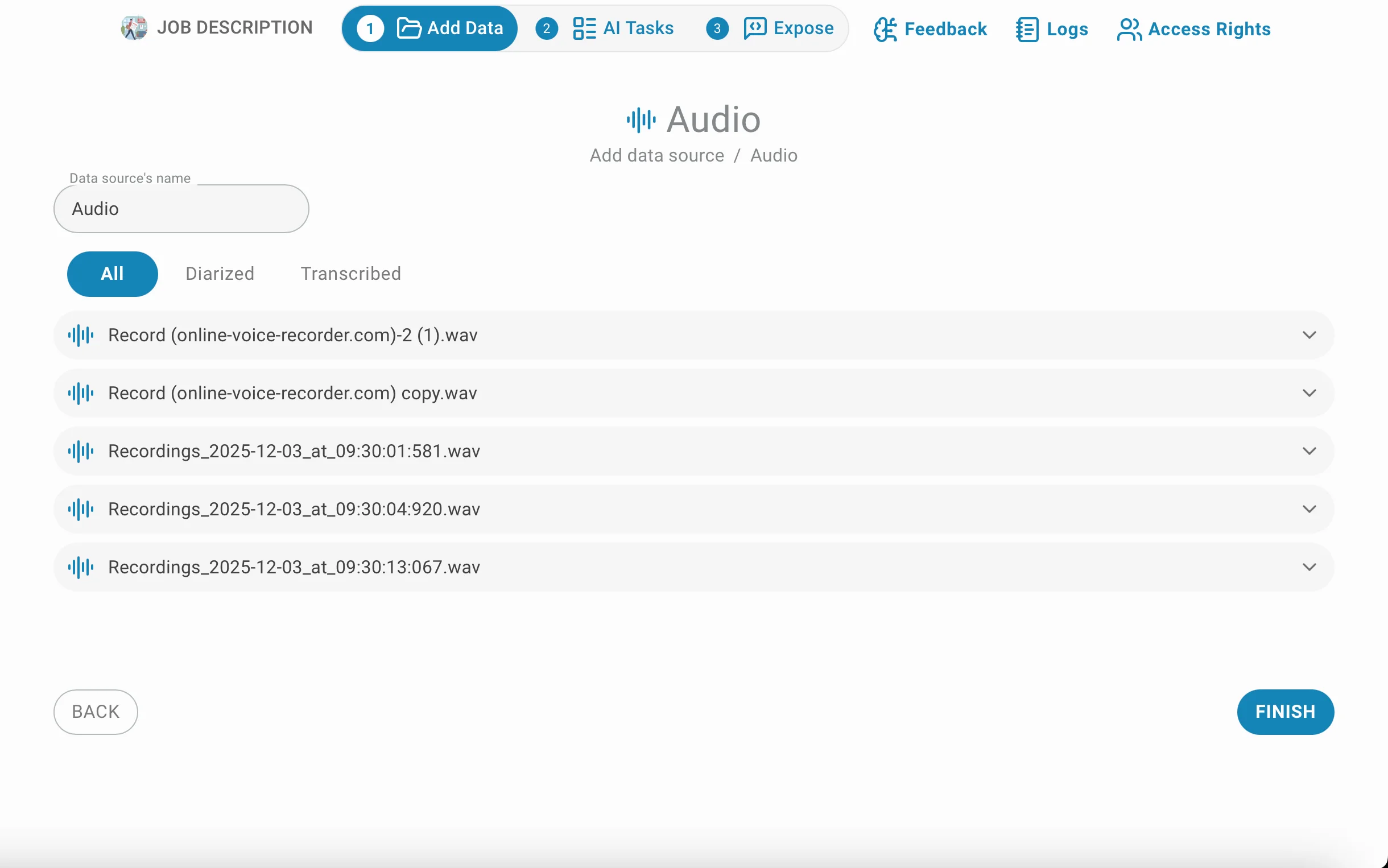 Text result page