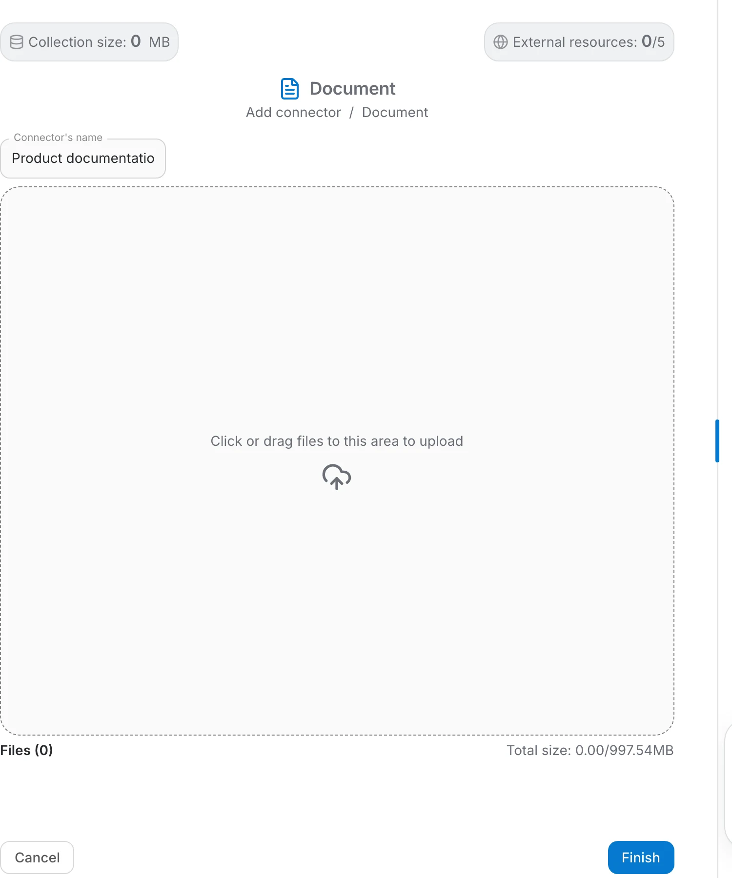 Adding files to an existing connector