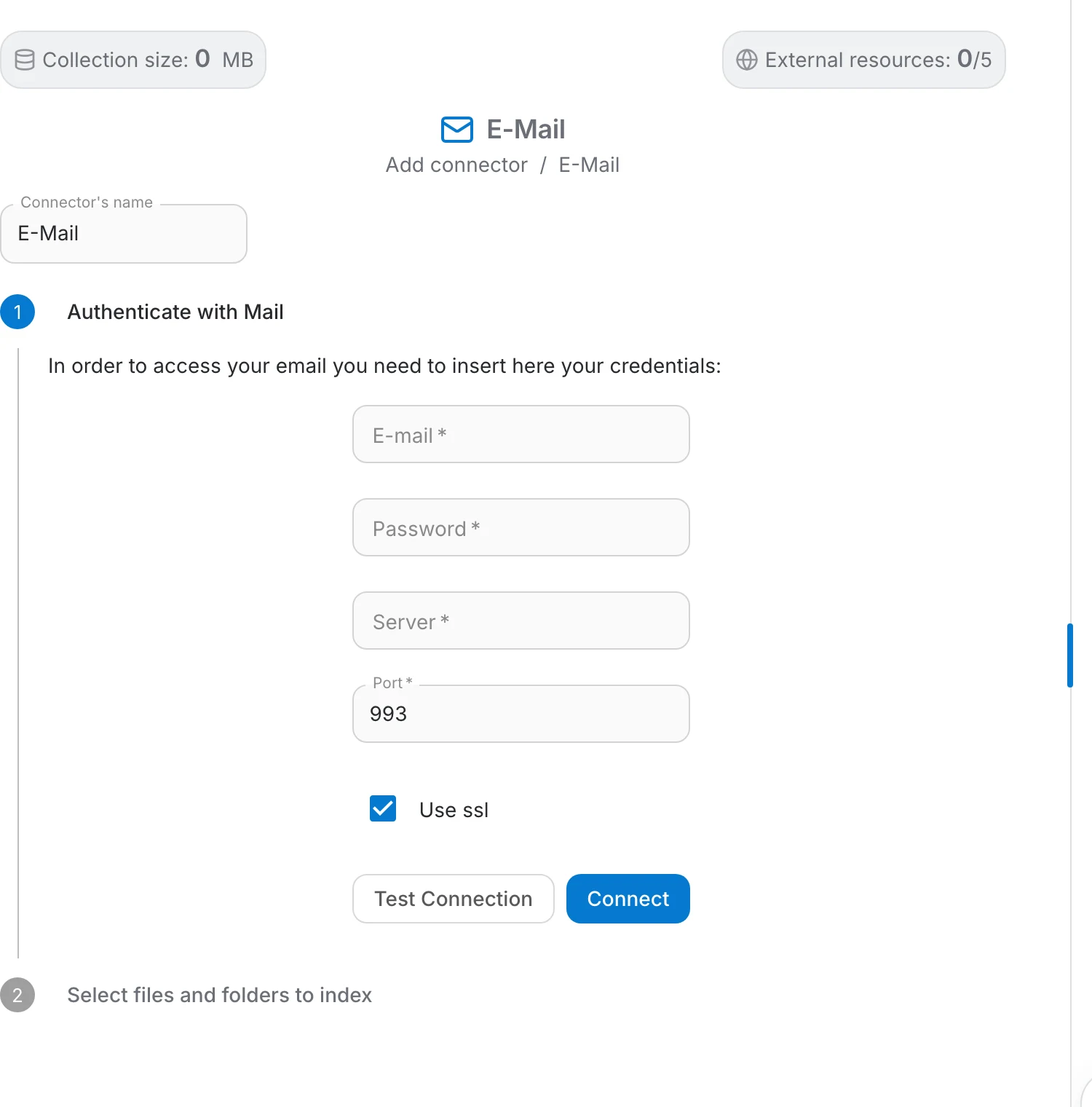 Email connector form