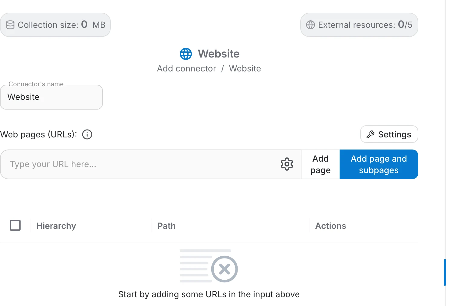 Website connector form