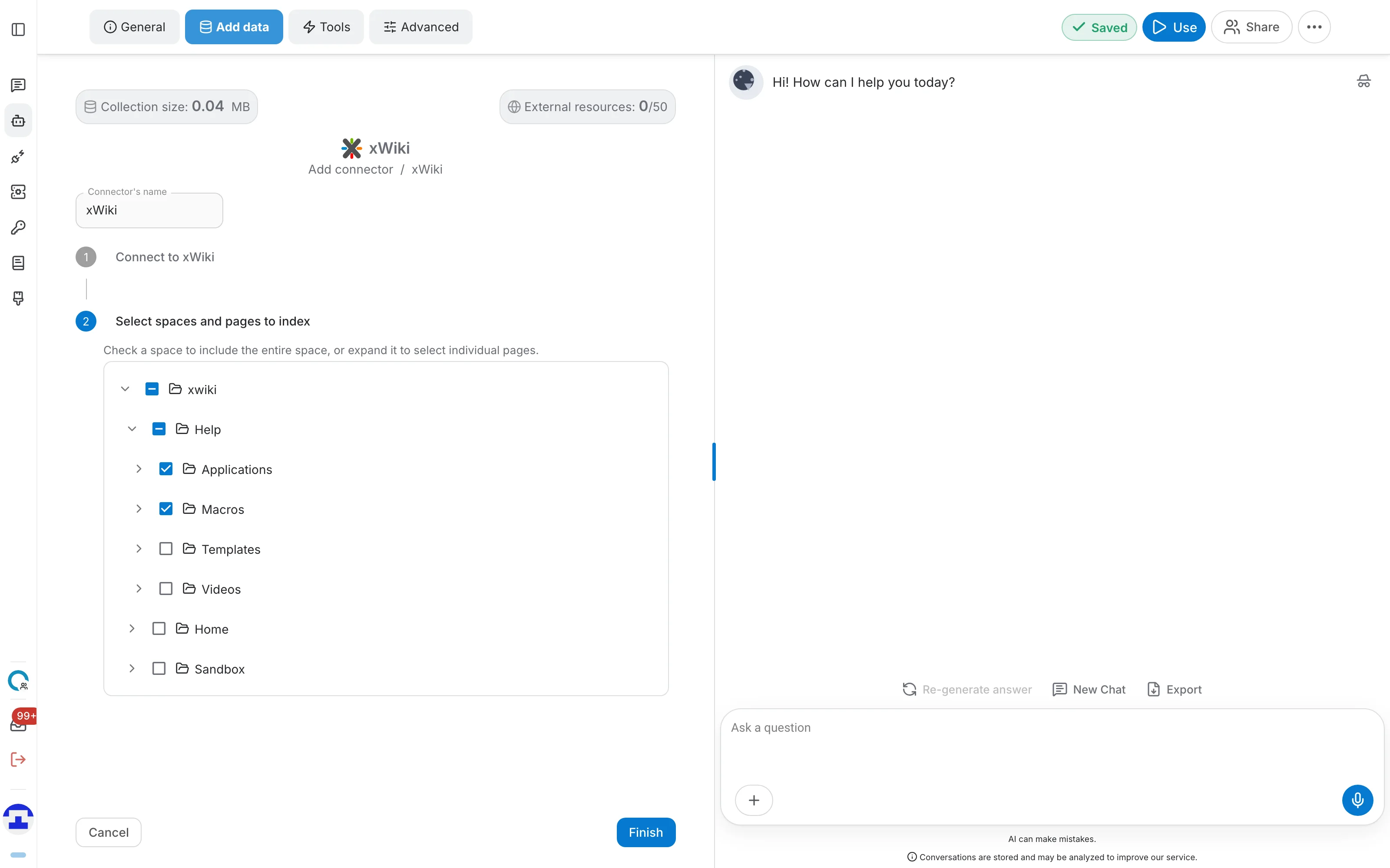 Selecting individual pages inside an xWiki space
